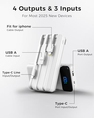 Portable Charger 40000mAh Power Bank, PD 22.5W Fast Charging - color: White