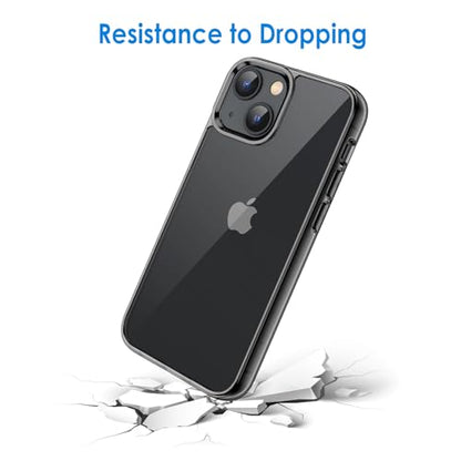 JETech Case for iPhone 13 6.1-Inch, Non-Yellowing Shockproof Phone Bumper Cover, Anti-Scratch Clear Back (Black) - color: Black
