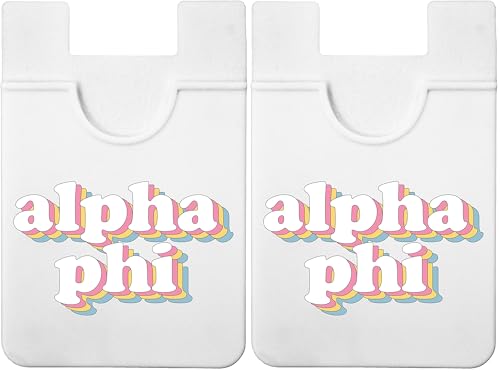 Sorority Shop Alpha Phi Koala Pouch - Retro Design Card Holder for Phone Case- Phone Wallet Stick On - Ultra-Thin and Lightweight Phone Case Wallet - Holds Cards and Cash (Pack of 2) - size: 2.25"W x 3.25"L (Pack of 2)
