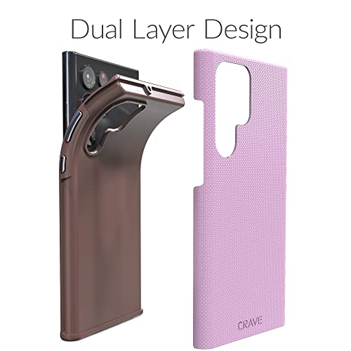 Crave Galaxy S22 Ultra Case, Shockproof Protection Dual Layer Case for Samsung Galaxy S22 Ultra 5G (6.8 inch) - Lilac - color: Lilac, size: Galaxy S22 Ultra