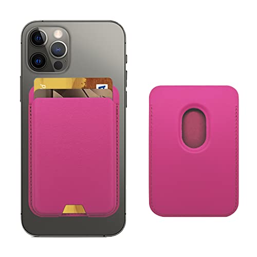 iLodn Magnetic Wallet Compatible with MagSafe for iPhone 17 16 15 14 13 12 Pro Max Air Plus Model, Mag 3 Safe Card Holder Stick on Accessories for Cell Phone & Case, Hot Pink - color: Hot Pink