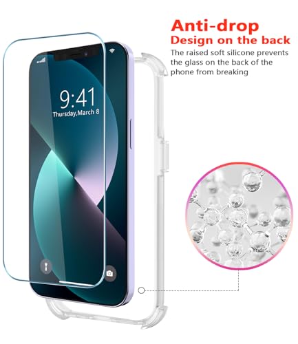 Diverbox for iPhone 13 Case [Shockproof] [Dropproof] [with Screen Protector ] 3in1 Heavy Duty Protection Phone Case Cover for Apple iPhone 13 (Clear) - color: Clear