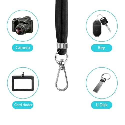 MOLOPPO 2 Phone Lanyard for Smartphone, Adjustable Crossbody Strap+Charm - color: A3-black