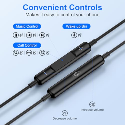 USB C Samsung Earbuds Wired Ear Buds for Samsung Galaxy A16 A17 A36 5G A26 - color: Black