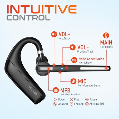 Delton Ultralight Bluetooth Headset with Noise Cancelling Microphone