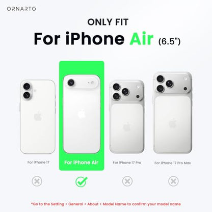 ORNARTO for iPhone Air Case 6.5", Slim Liquid Silicone 3 Layers Soft Gel Rubber Shockproof Protective Cover with Anti-Scratch Microfiber Lining-Cherry Blossom - color: Cherry Blossom