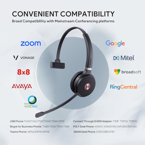 Yealink WH62 Mono UC DECT Wireless Headset for IP Phone PC, Zoom Certified - style: WH62 Mono-Ear UC (base)