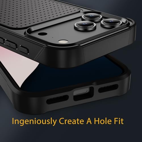 Designed for iPhone 17 Pro Max Case 2 in 1 Gift Militay Grade Drop Protective Rugged Heavy Duty Cover Shockproof Case for iPhone 17 Pro Max Phone Case for Women Men Boy Girl (Black) - color: Black