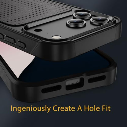 Designed for iPhone 17 Pro Max Case 2 in 1 Gift Militay Grade Drop Protective Rugged Heavy Duty Cover Shockproof Case for iPhone 17 Pro Max Phone Case for Women Men Boy Girl (Black) - color: Black