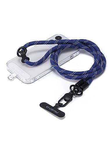 Phone Lanyard×1,Phone Tether Tab×2,Cell Phone Lanyards for Around the Neck,Rope Lanyard,Universal Adjustable Phone Strap Crossbody,Cell Phone Chain(Blue) - color: Blue
