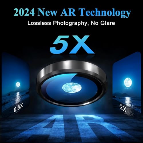Camera Protector Metal Ring for iPhone 16 Pro/iPhone 16 Pro Max HD Tempered Glass Individual Lens Protective Cover, Black - color: Black