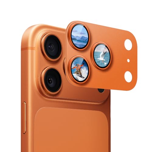 1 Pack Compatible for iPhone 17 Pro Max Camera Lens Protector Glass, Stylish Anti-scratch 9H Tempered Glass HD Lens Cover & Easy Installation iphone 17 Pro Max Camera Protector-Orange - color: Orange, size: iPhone 17 Pro Max