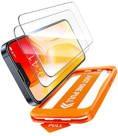 TORRAS Unbreakable for iPhone 17e/16e/14/13 Pro/13 Screen Protector [NO.1 Military-Grade] [12 FT Shatterproof] 9H+ Aerospace Tempered Glass 2 Pack - Touch Sensitivity, Full Coverage, 6.1 inch - size: iPhone 17e/16e/14/13 Pro/13 (6.1 inch)