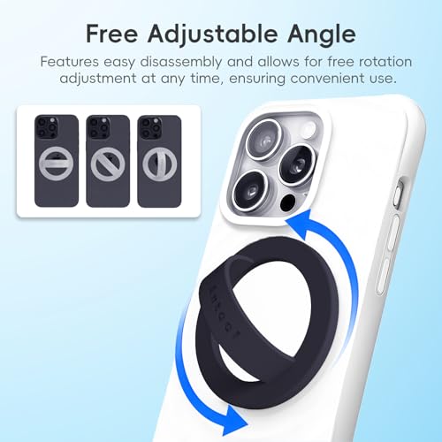 Anteel Magnetic Silicone Ring Grip Phone Holder, Strong Magnetic Attraction, Comfy and Portable, Removable Finger Loop Grip for Magsafe Phone Case (Light Yellow) - color: Light Yellow