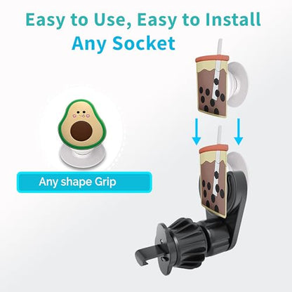 MCCHJoy 2-in-1 Dash+Vent Car Mount for PopSockets, Socket Car Phone Holder - style: Car Vent Hook+Dash Mount