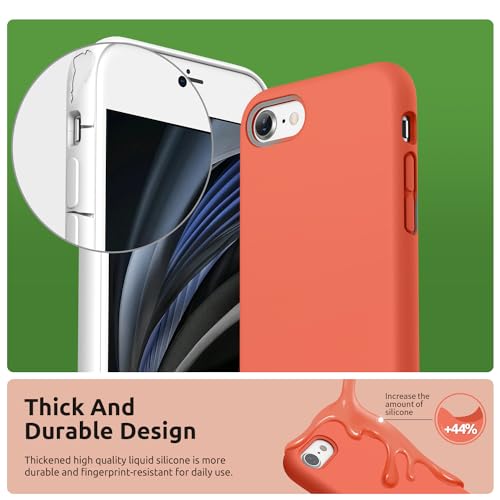 SURPHY Designed for Phone SE 3rd 2nd SE 2022 SE 2020, Liquid Silicone Case, Nectarine - color: Nectarine