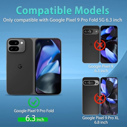 For Pixel 9 Pro Fold Screen Protector HD Clear (2+2 Pack) - size: Google Pixel 9 Pro Fold