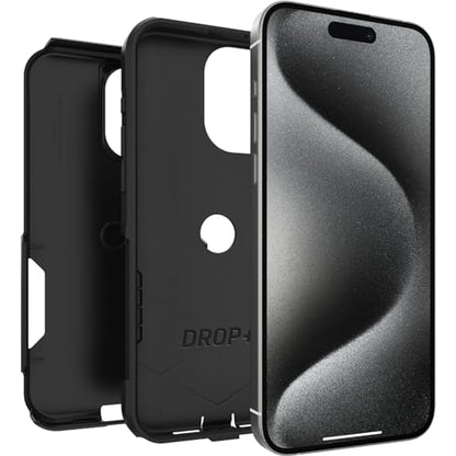 OtterBox iPhone 15 Pro MAX (Only) Commuter Series Case - Black, Slim & Tough, Pocket-Friendly, with Port Protection - color: Black