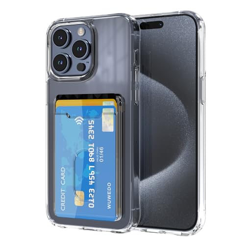 for iPhone 15 Pro Max Clear Wallet Case with RFID Blocking Card, Up to 3 Cards, Hybrid Protective Case with Card Holder, TPU + PC, Anti-Yellowing, 6.7" 2023 - color: RFID BC Clear, size: iPhone 15 Pro Max