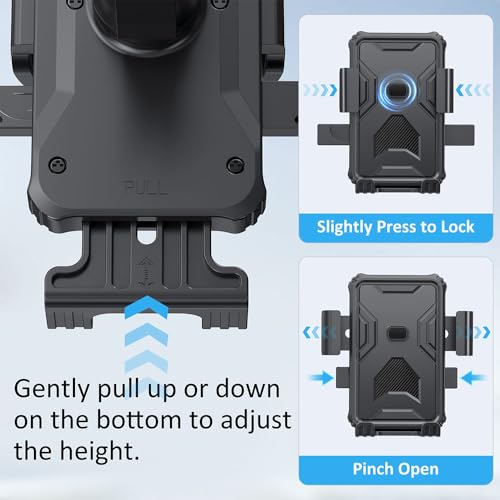Bike Phone Holder, Handlebar Phone Mount for Bike and Motorcycle, Electric Scooter Mountain Bike, Adjustable Cell Phone Holder,Secure Holder for 4.7-6.8 Inch All Cell Phones