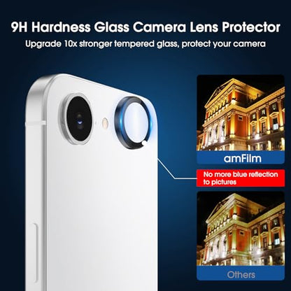 amFilm OneTouch for iPhone 17e Screen Protector 6.1'' Tempered Glass - size: C