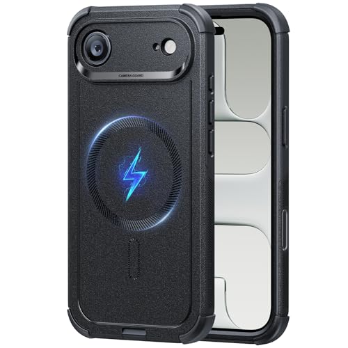 ESR for iPhone Air Case, for MagSafe, Rugged, Black | 7X Military-Grade Drop Protection, Magnetic Phone Case, Shock-Absorbing Rugged Cover, Dustproof Port Cover, Secure Grip - color: Black, size: iPhone Air 6.5 inch