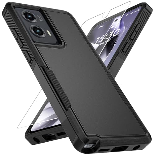 Vinve for Moto G Stylus 5G 2024 Case with HD Screen Protector, Military-Grade Shockproof & Dual-Layer Protection, Anti-Slip Grip Design Phone Case，Black - color: Black, size: Moto G Stylus 5G 2024