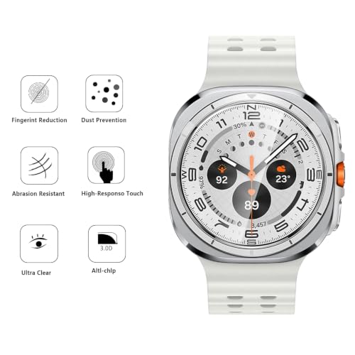 5 Pack Tempered Glass for Samsung Galaxy Watch Ultra 2 47mm 2026 Screen Protector,9H Hardness,Anti-Fingerprints,HD-Clear,Full Coverage Watch Film for Galaxy Watch Ultra 2 47mm - color: Samsung Galaxy Watch Ultra 2 47mm