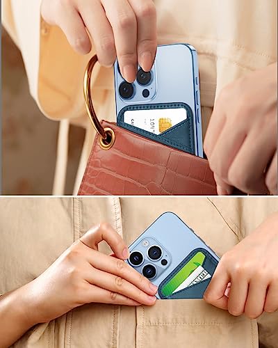 Miroddi for MagSafe Wallet, Ultra-Thin Magnetic Wallet with 2 Card Slots | RFID Blocking, No More Falling, Strongest Magnetic Card Holder for iPhone 17/16/15/14/13/12 Series & Pixel 10 Series, Blue - color: Blue