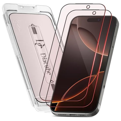 2-Pack Red Light Converter Screen Protector for iPhone 16 Pro Max, Quantum Dot Technology Converts Blue Light to Red Light for Better Sleep & Eye Comfort, 9H Tempered Glass with Easy-Install Frame - size: iPhone 16 Pro Max