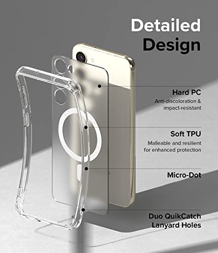 Ringke for Samsung Galaxy S23 Plus Case [Fusion Magnetic Matte Clear] | Compatible with MagSafe, Oil & Dirt Resistant, Anti-Fingerprint Technology Prevents Oily Smudges, Feels Velvety Soft - size: Galaxy S23 Plus