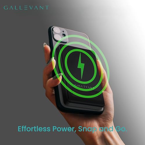 Magcharge 5000mAh Magnetic Wireless Power Bank – MagSafe Compatible Portable Charger with Kickstand & Dual USB-C Ports – Slim Fast Charging Battery Pack for iPhone & Samsung Galaxy - Daisy