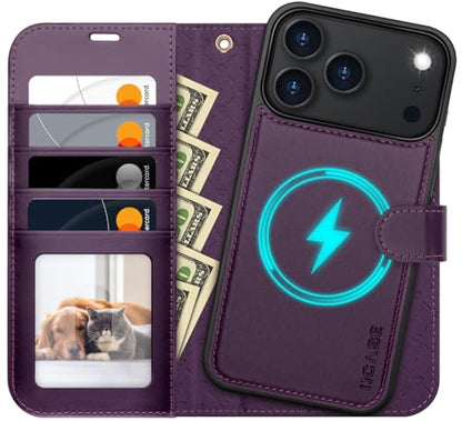 OCASE for iPhone 17 Pro Max Detachable Wallet Case with Card Holder, 2 in 1 PU Leather Flip Folio with RFID Blocking Stand Wrist Strap Shockproof Phone Cover 6.9 Inch 2025, Dark Purple - color: Dark Purple, size: iPhone 17 Pro Max