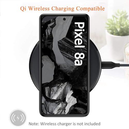 Battery Case for Google Pixel 8a, Upgraded 10000mAh Rechargeable Portable Charging Case with Wireless Charging Compatible for Google Pixel 8a (6.1 inch) Extended Battery Pack Charger Cover (Black) - size: Google Pixel 8a