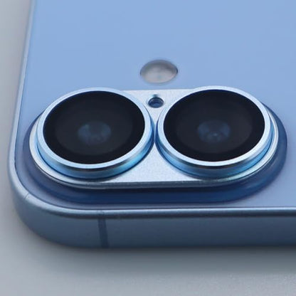 for iPhone 17 Camera Lens Protector Tempered Glass Metal Full Coverage Lens Cover Accessories (Blue) - color: Blue