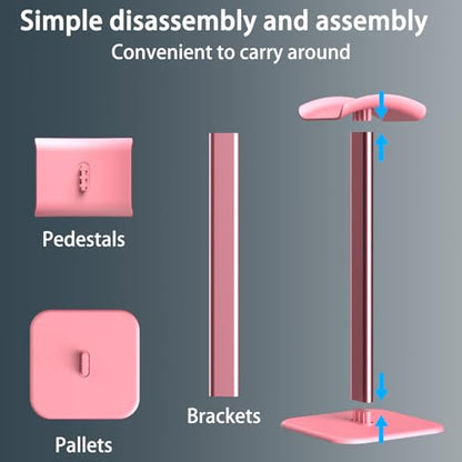 Headphone Stand for Desk - Headset Stand Headphone Holder (Pink) - color: Pink