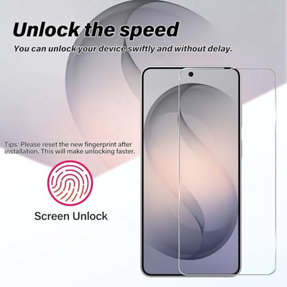 BIGFACE Galaxy S26 Plus Tempered Glass Screen Protector + Camera Lens Protector [2 + 2 Pack][Case Friendly][Anti-Scratch][Ultrasonic Fingerprint Unlock] HD Protective Film for Samsung Galaxy S26 Plus - size: Galaxy S26 Plus(6.7")