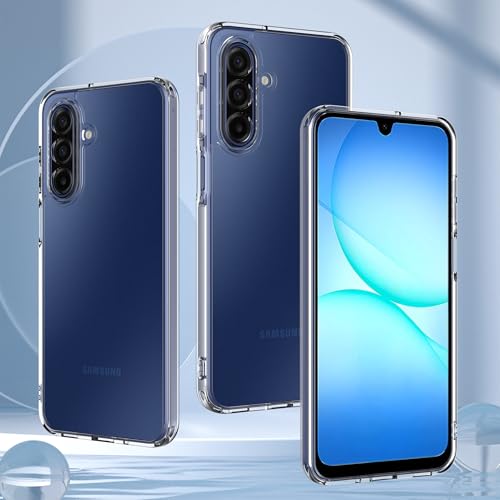 Anoowkoa Designed for Samsung Galaxy A17 5G Case: Anti Yellowing Clear Phone Case with 2 Pack Galaxy A17 Tempered Glass Screen Protector.9H Hardness.Shockproof. Transparent - color: Samsung Galaxy A17