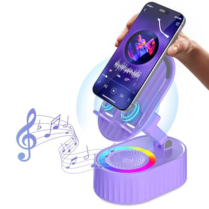 AKLLCCR Wireless Induction Bluetooth Speaker 5in1 Phone Holder Speaker - color: Purple