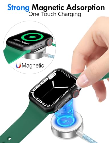 1Pack Travel Essentials for Apple Watch Charger,3-in-2 Multi Charging Cable - color: Blue, size: 1Pack-5 FT