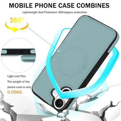 for iPhone 17 Wallet Case, 2-in-1 Detachable Phone Case, Card Holder RFID Blocking, Fashionable Faux Leather Card Slot & Folding Design (Blue) - color: Blue, size: iPhone 17