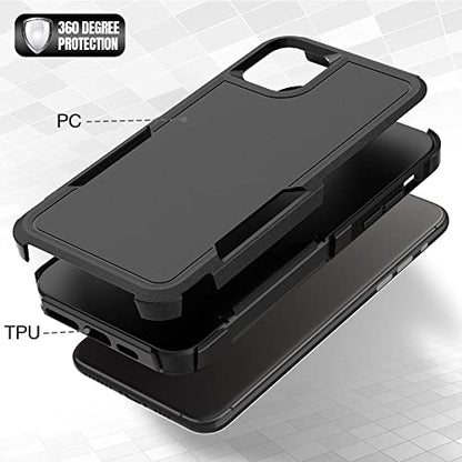Heavy‑Duty Rugged Anti‑Drop Shockproof Protective Phone Case for iPhone 11 Pro Max, Durable Protective Shell, Black - color: Black, size: iPhone 11 Pro Max