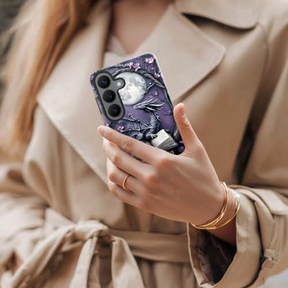 Case for Samsung Galaxy S26,Camera Protection Soft Glossy Phone Case - Purple Dragon Moon Book - color: Purple Dragon Moon Book, size: Samsung Galaxy S26