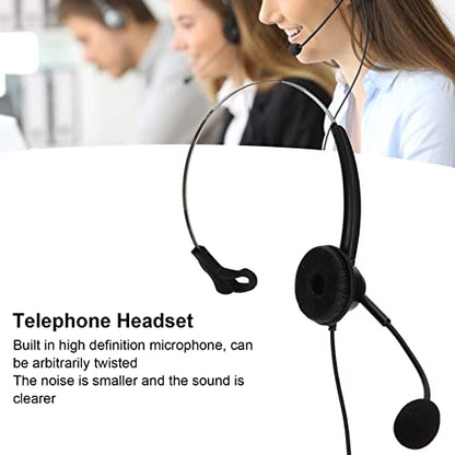 H360-3.5 Single Sided Business Headset, Monaural Telephone Headset with Noise Reduction Microphone, Lightweight Comfortable Call Center Headset with 3.5mm Plug for Customer