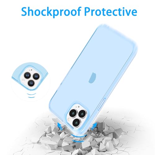 JJGoo Compatible with iPhone 13 Pro Max Case Clear, Transparent Soft Shockproof Protective Slim Thin Bumper Cover Phone Case, Blue - color: Clear Blue