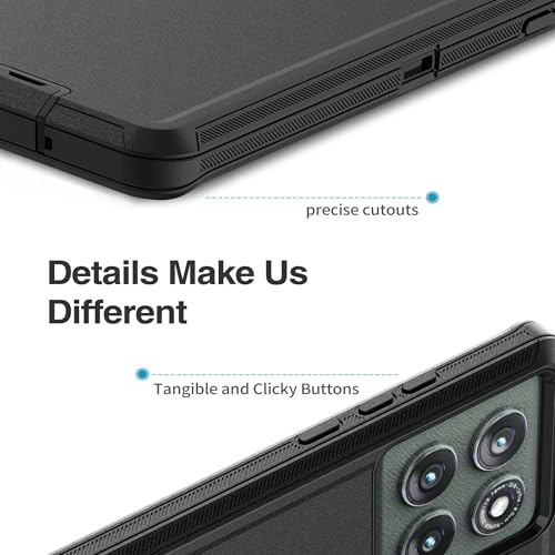 for Motorola Moto Edge 5G 2025 Case, Heavy Duty Protective Case with [3 in 1] Rugged Rubber Shockproof Protection Cover for Moto Edge 2025(Black) - color: Black