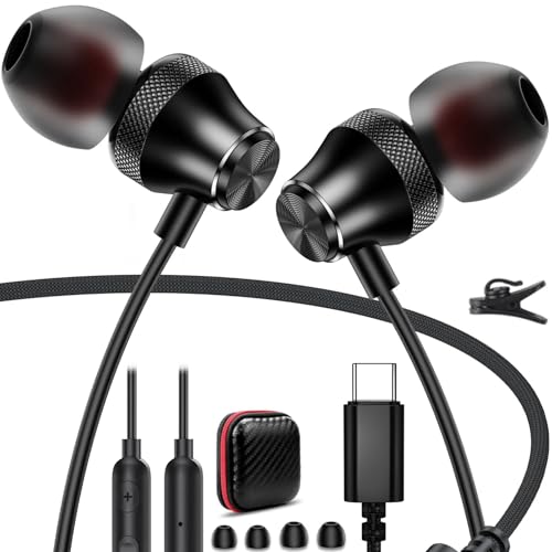 TOPAUX USB C Headphones Type C Earbuds for iPhone 18 Pro Max 17 16e 16 15 - color: Black