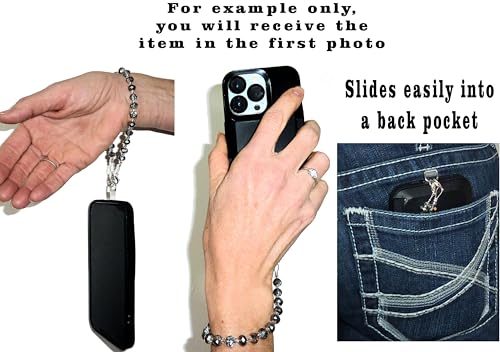Hidden Hollow Beads Phone Wrist Strap Handmade USA, Anti-Drop Phone Lanyard with Tether Tab Universal Wristlet for Most Cases - color: Flower Multi