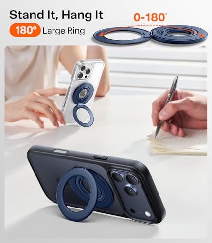 TORRAS 2025 Flagship 360 Magnetic Phone Grip Ring Holder Kickstand, Blue - color: Blue