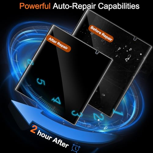 Ferilinso 2 Pack Privacy Screen Protector for Samsung Galaxy Z Fold 7 | 9H+ Tempered Glass Back&Camera Lens Protectors, Military-Grade Shatterproof, Case Friendly, Easy Installation Bubble Free - size: Samsung Galaxy Z Fold 7-Black